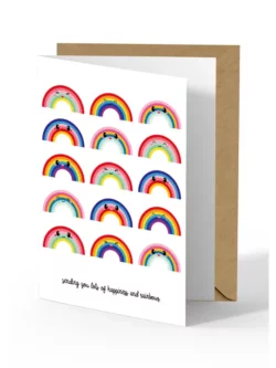 Sending you a lot of happiness and rainbows - carte de voeux - studio Inktvis